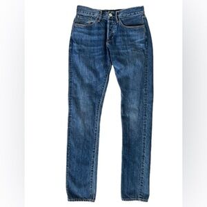 3x1 M3 Men’s Slim Straight Leg Selvage Denim
Medium Wash
Button Fly 
29x34